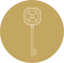 gold key round icon