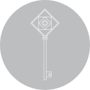 silver key round icon